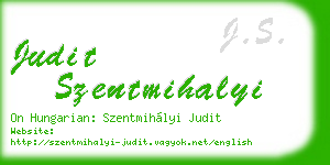judit szentmihalyi business card